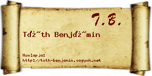Tóth Benjámin névjegykártya