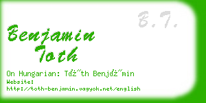 benjamin toth business card